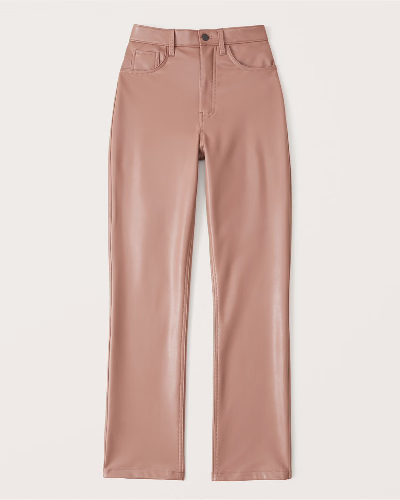 Vegan Leather 90s Straight Pants | Abercrombie & Fitch (US)