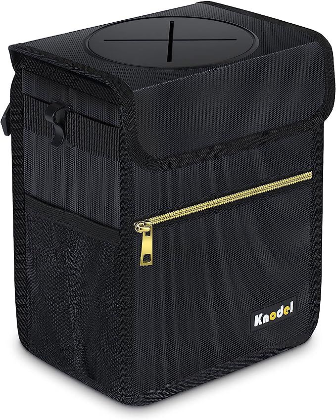 Knodel Car Trash Can with Lid, Leak-Proof Car Garbage Can with Storage Pockets, Waterproof Auto G... | Amazon (US)