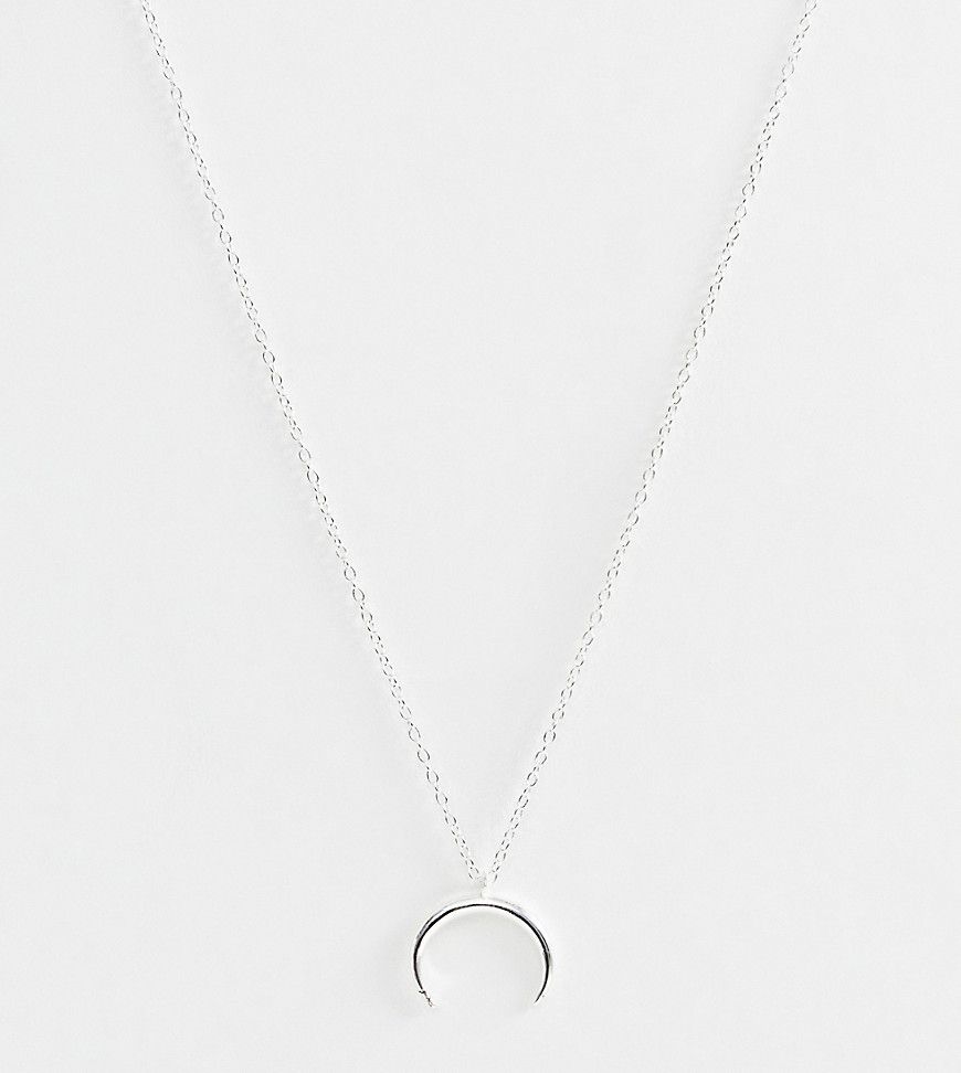DesignB London Sterling Silver Crescent Necklace - Silver | ASOS US
