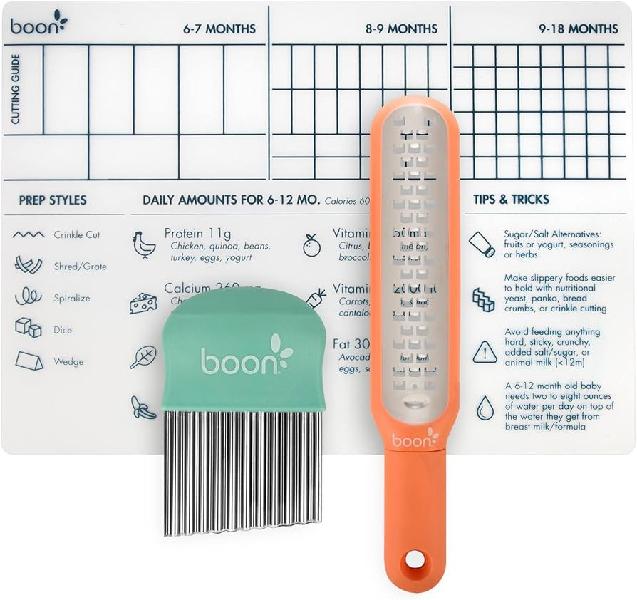 Boon DIVVY Baby Solid Food Prep Starter Kit - Includes 11x14 Silicone Placemat, Grater, and Crink... | Amazon (US)
