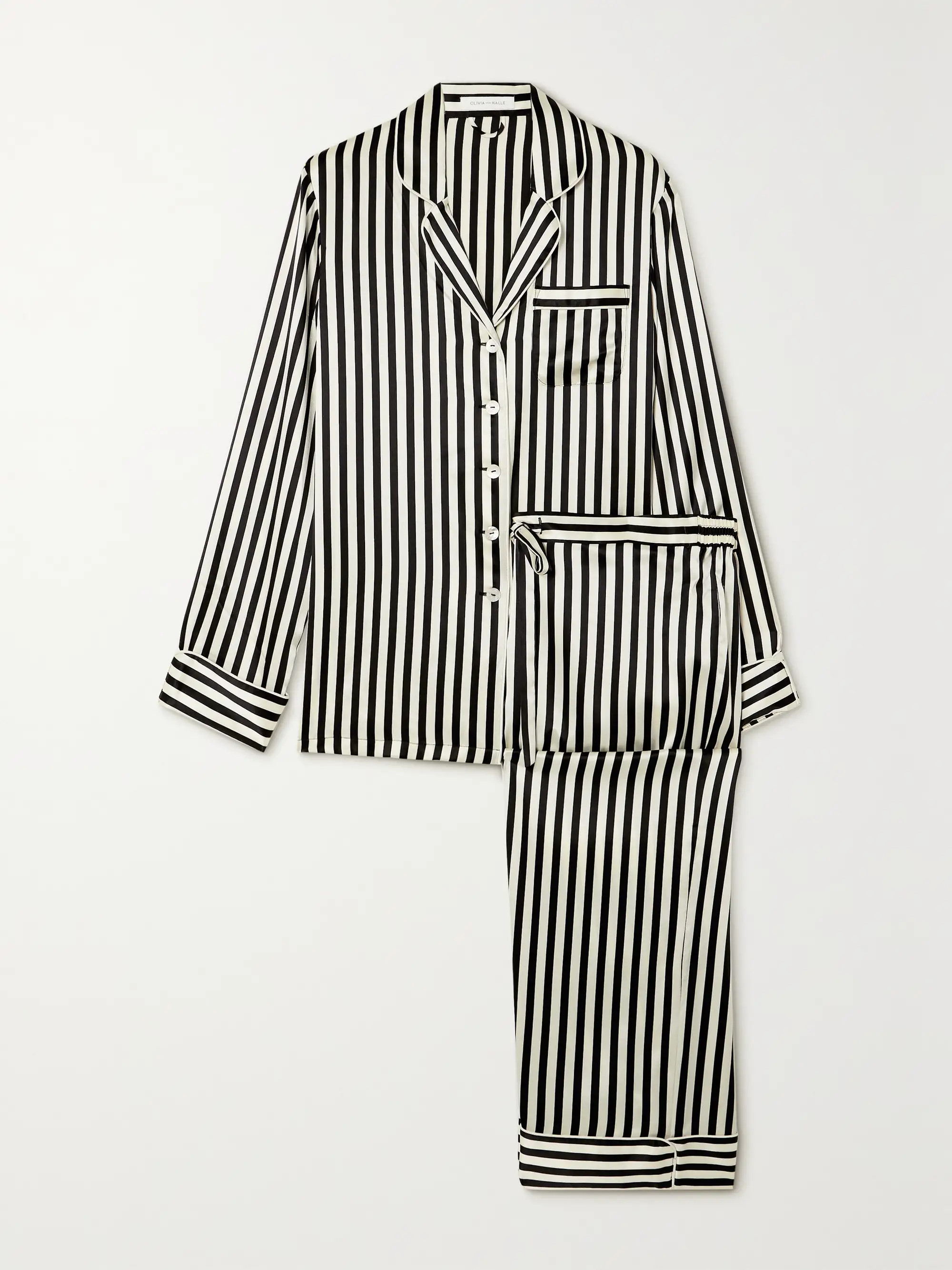Lila striped silk-satin pajama set | NET-A-PORTER APAC