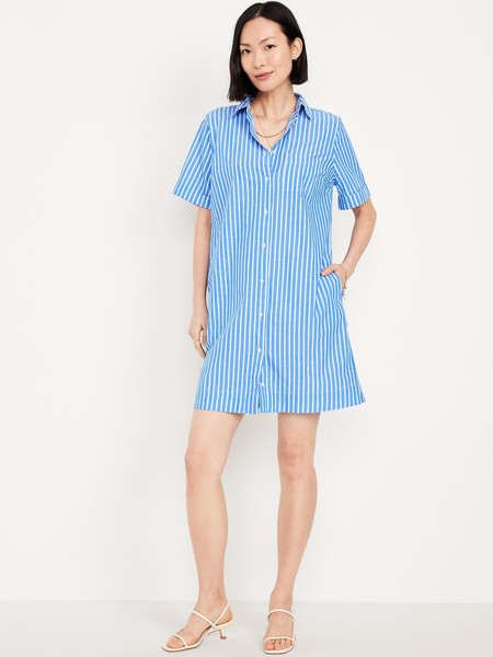 Striped Mini Shirt Dress | Old Navy (US)
