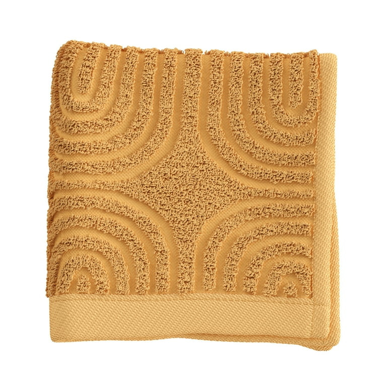 Beautiful Textured Wash Towel, 13" x 13", Amber Yellow by Drew Barrymore | Walmart (US)