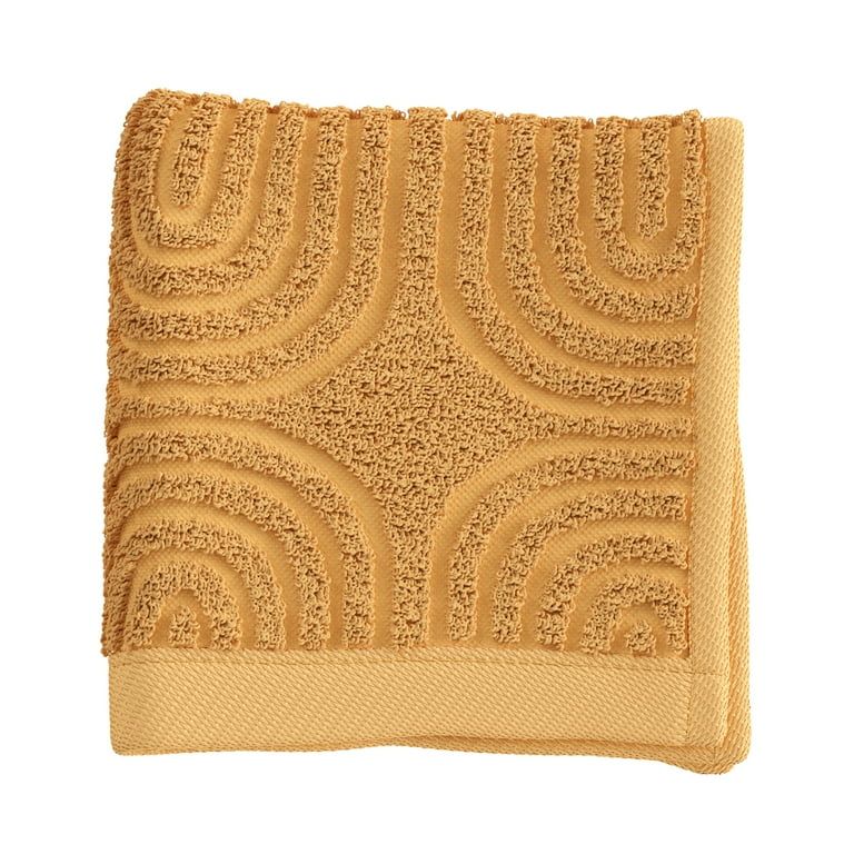 Beautiful Textured Wash Towel, 13" x 13", Amber Yellow by Drew Barrymore | Walmart (US)