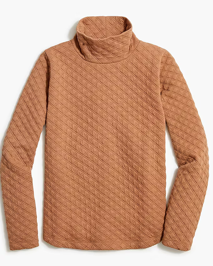 Quilted mockneck pullover | J.Crew Factory