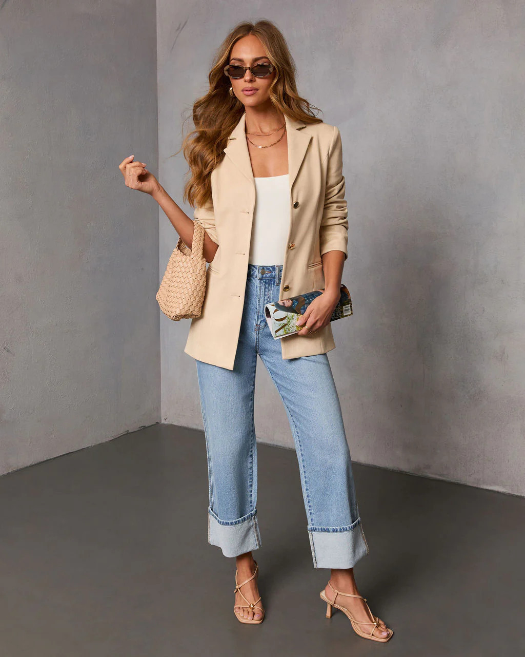 Pure Intent Faux Suede Blazer - Sand / L | VICI