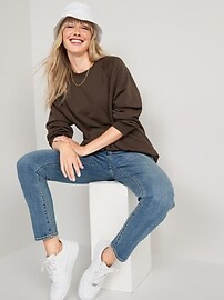 Oversized French Terry Tunic Sweatshirt for Women | Old Navy (US)