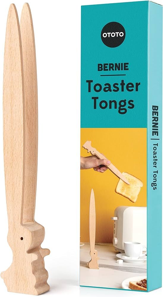 OTOTO Bernie Bunny Toaster Tongs - Rabbit Toast Tongs, Wooden Tongs For Toaster, Wooden Toaster T... | Amazon (US)