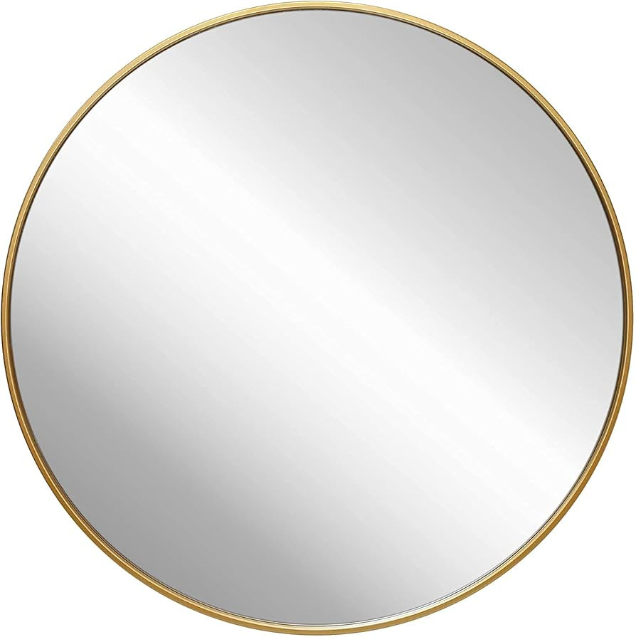 zenmag Round Mirror for Wall,30-inch Metal Framed Circle Mirror, Large Bathroom Mirror, Gold Wall... | Amazon (US)