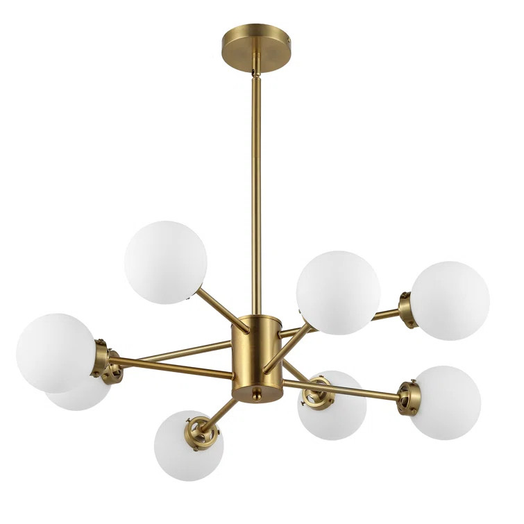 8-Light Modern Chandelier, Gold | Wayfair North America