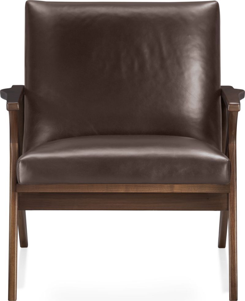 Cavett Leather Wood Frame Chair + Reviews | Crate and Barrel | Crate & Barrel