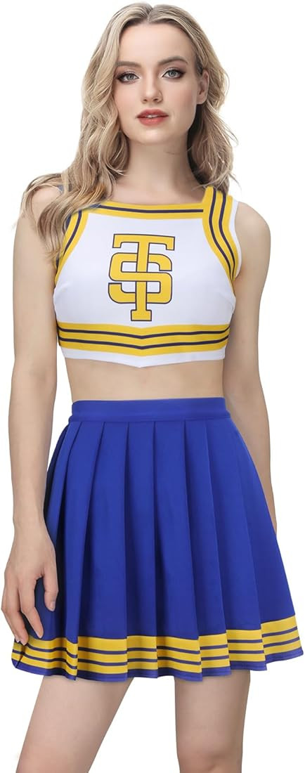 FOTOLARE Women Cheerleader Costume Swift Girls Cheerleading Uniform Men Dancer Tops Halloween P... | Amazon (US)