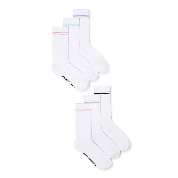 Steve Madden Women's Crew Socks, 6-Pack - Walmart.com | Walmart (US)