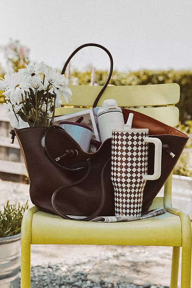 Pebbled Faux-Leather Tote | Anthropologie (US)