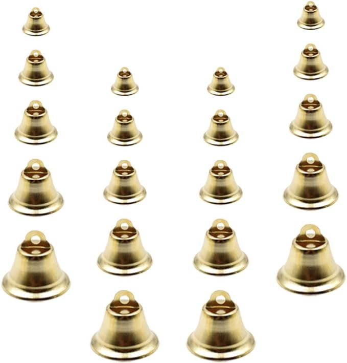 Happyyami 100pcs Gold Tiny Bells for Crafts Christmas Mini Jingle Bells for Christmas Tree Hangin... | Amazon (US)