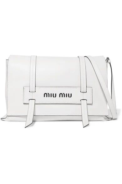 Miu Miu - Grace Leather Shoulder Bag - White | NET-A-PORTER (UK & EU)