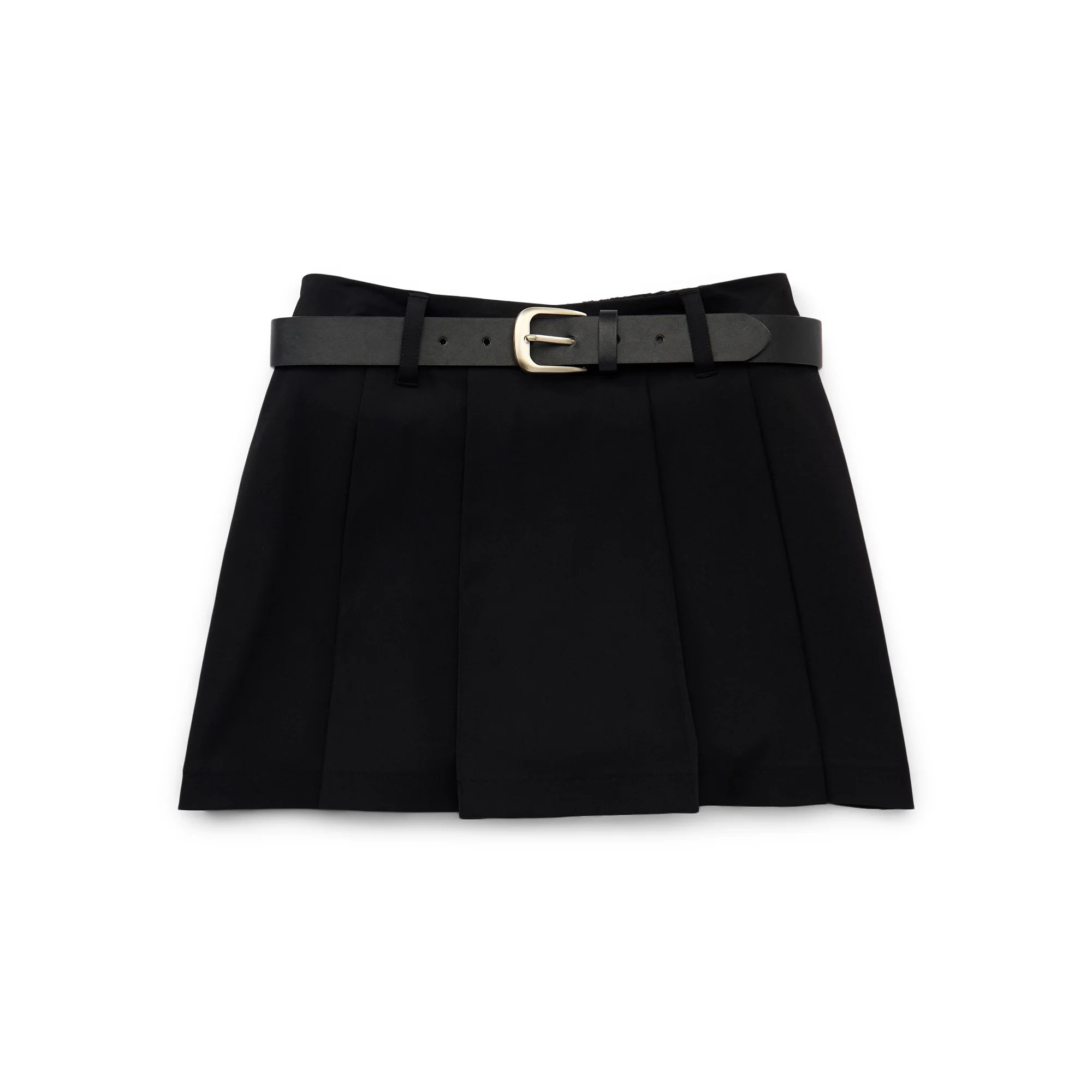 Weekend Academy Girls Pleated Mini Skirt with Removable Belt and Built-In Shorts, Sizes 4-18 | Walmart (US)