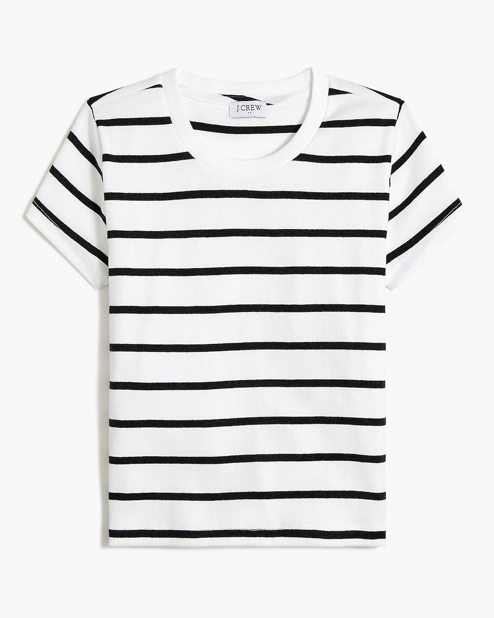 Striped cropped ribbed tee | J.Crew Factory