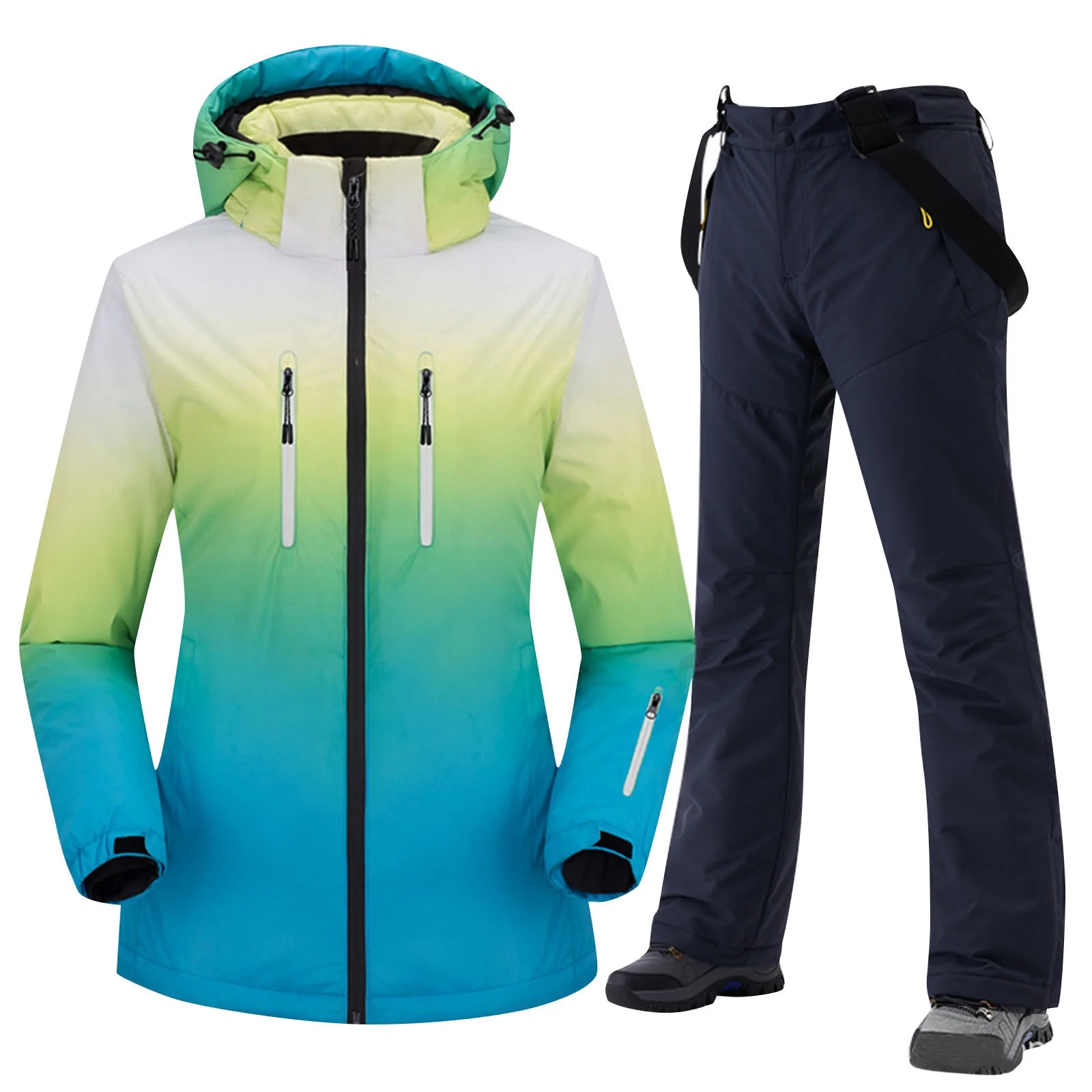 Ski Suit Women Women's Winter Neutral Gradient Skiing Set Windproof Thickened Warm Single/Double ... | Walmart (CA)