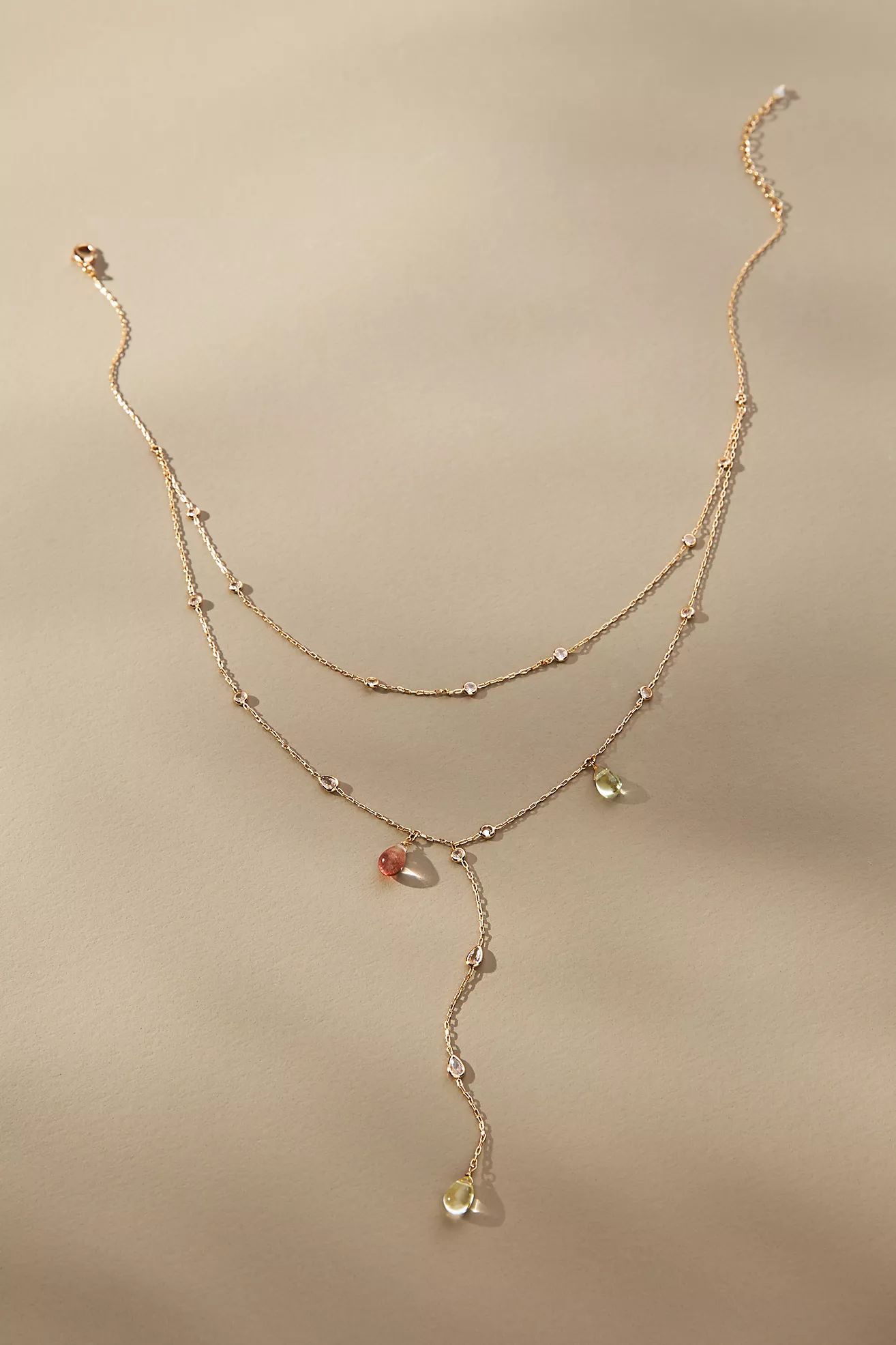 Sunset Stone Layered Lariat Necklace | Anthropologie (US)