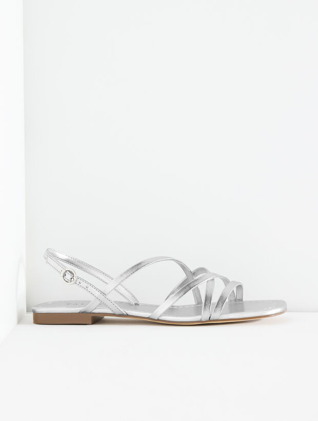Liana Strappy Metallic Nappa Flats | Talbots