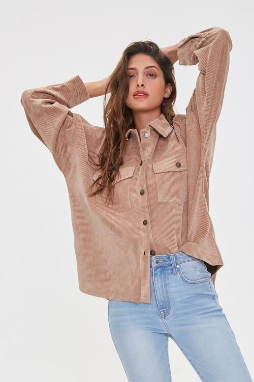 Corduroy Drop-Sleeve Shirt | Forever 21 (US)