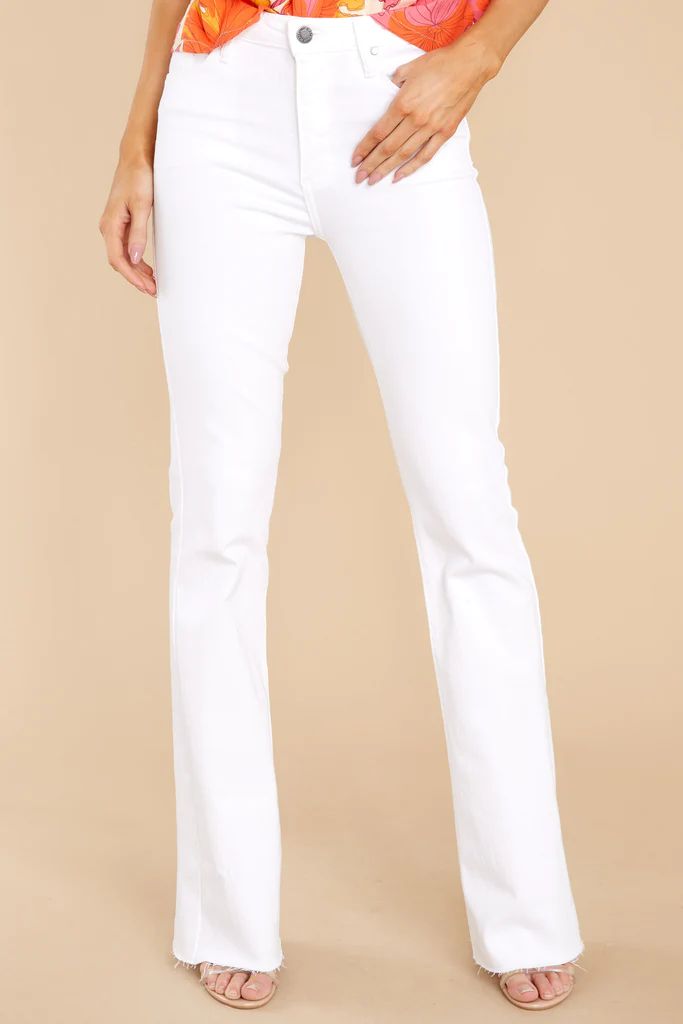 My Only Desire White Flare Jeans | Red Dress 