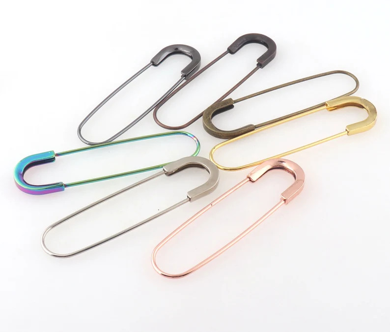 7 Colors Rainbow Safety Pins Big Pins Kilt Pin Brooches Large Kilt No Loops Metal Kilt Fasteners,... | Etsy (US)