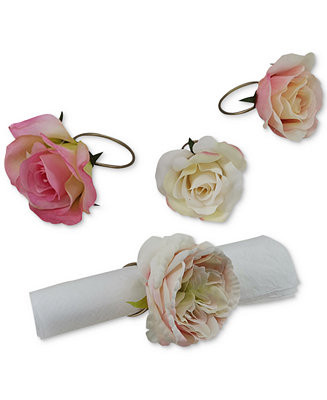 Valentine's Day Ombré Rose Napkin Rings, Set of 4, Created for Macy's | Macys (US)
