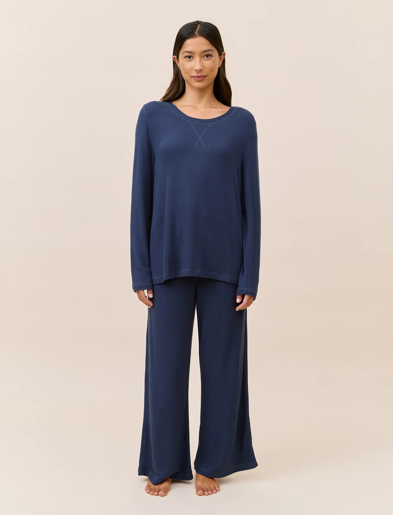 Feather Soft Long Sleeve Top & Wide Leg Pant Set | Papinelle Sleepwear US