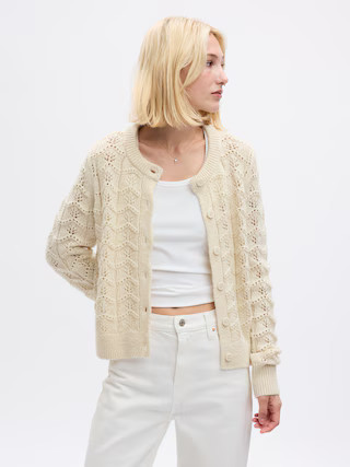 Pointelle Sweater Cardigan | Gap (US)