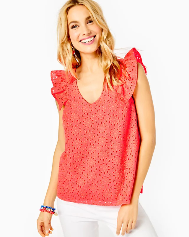 Lina Eyelet Top | Lilly Pulitzer | Lilly Pulitzer
