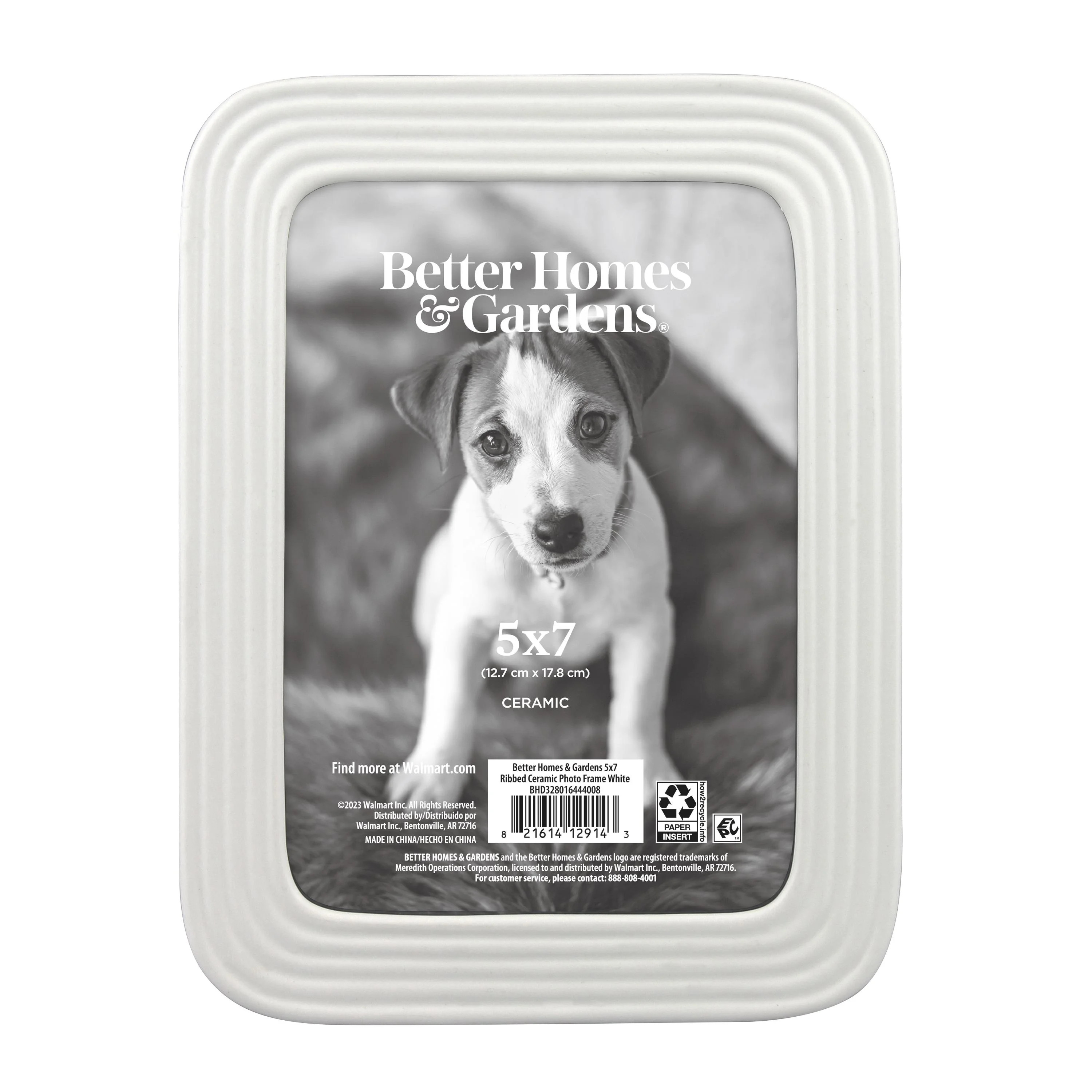 Better Homes & Gardens 5x7 Ceramic Tabletop Picture Frame, White | Walmart (US)
