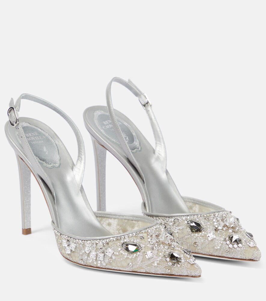 Rene Caovilla Embellished lace slingback pumps | Mytheresa (US/CA)