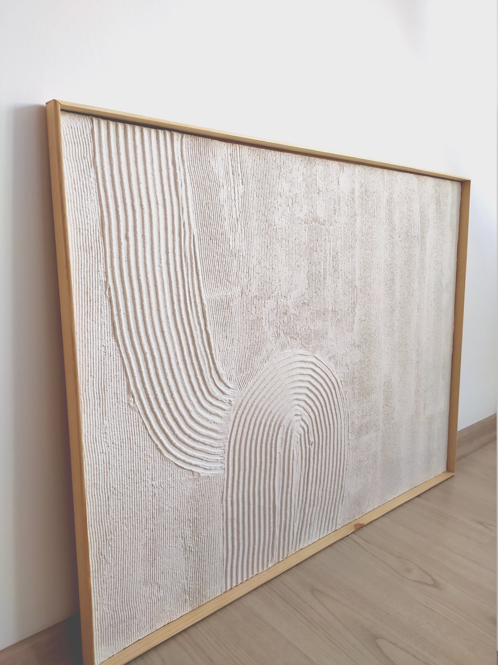 Plaster Wall Art, Minimal 3D Artwork,  Modern Wall Art, Framed Plaster White Wall Hanging | Etsy (US)