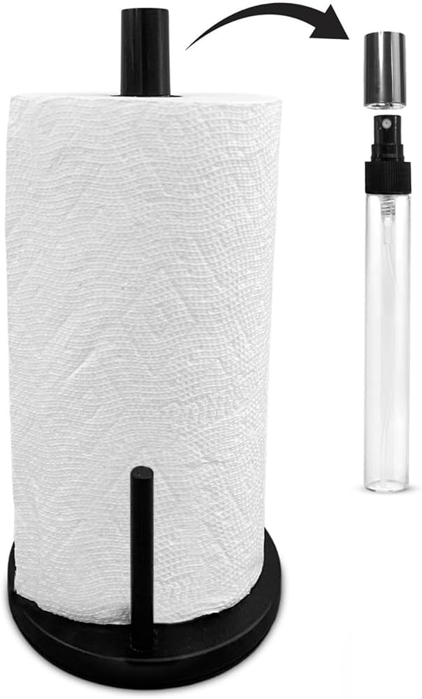 BluJaye 2 in 1 Attractive Paper Towel Holder with Spray Bottle - Matte Black Paper Towel Holder C... | Amazon (US)