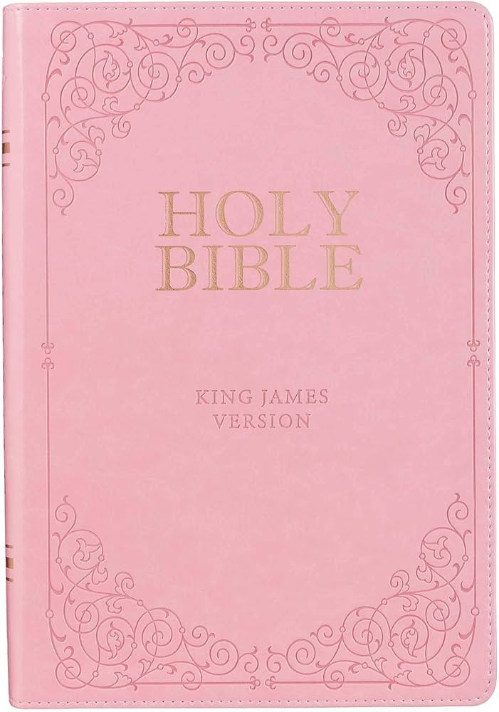 KJV Holy Bible, Giant Print Full-Size, Pink Faux Leather w/Ribbon Marker, Red Letter, Thumb Index... | Amazon (US)