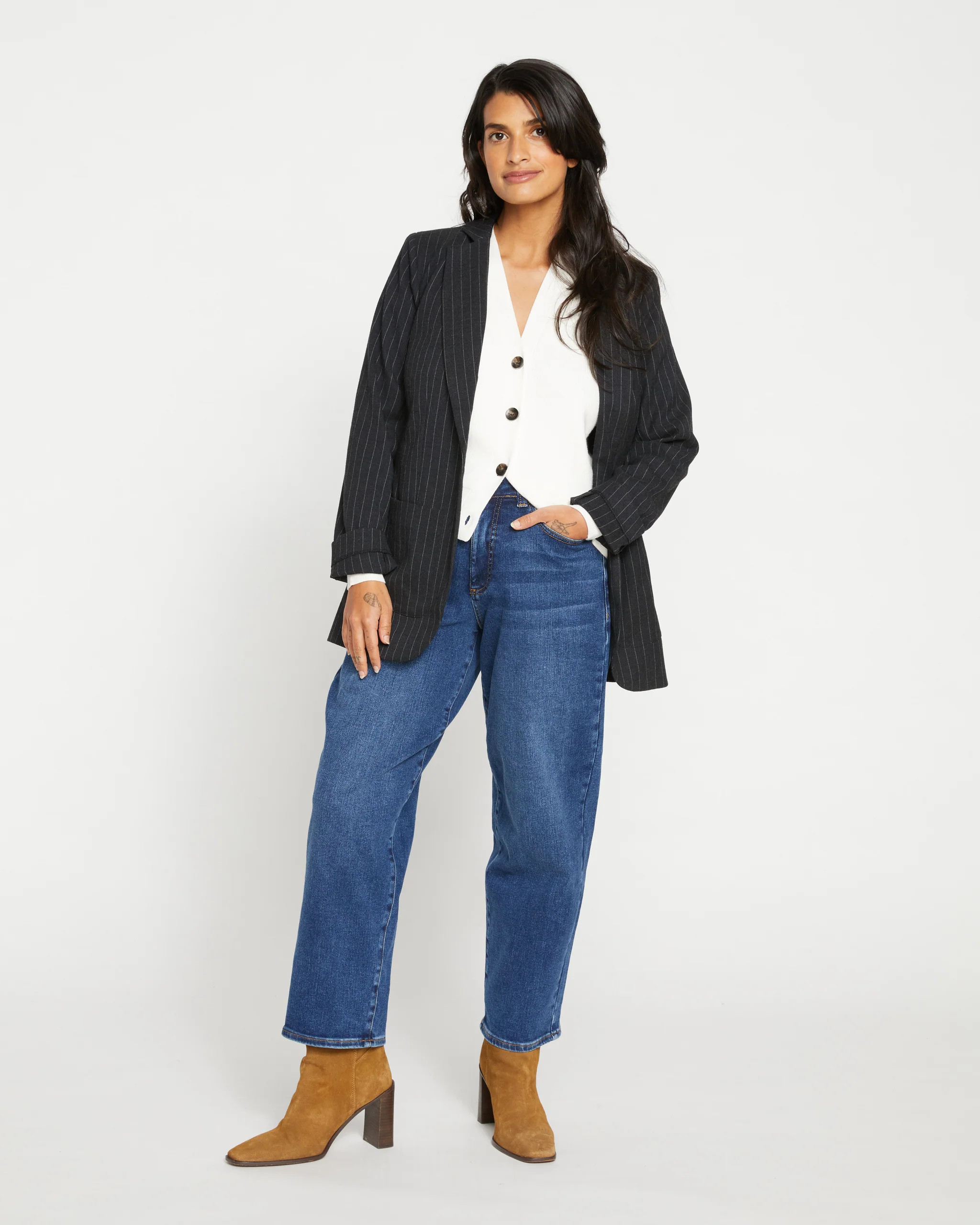 Lou High Rise Barrel Leg Jeans
   Union City Blue | Universal Standard