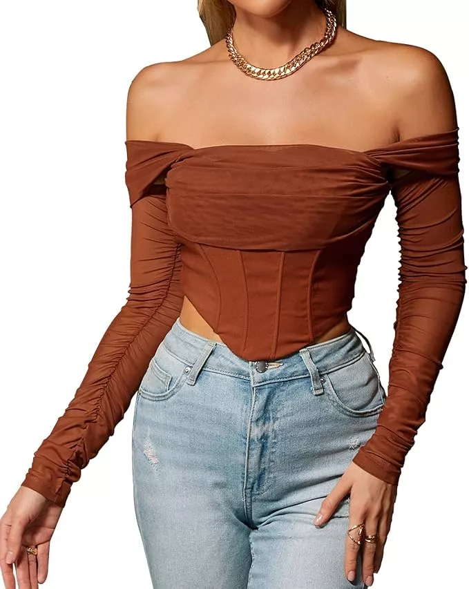 Mesh Sheer Illusion Cropped Long … curated on LTK