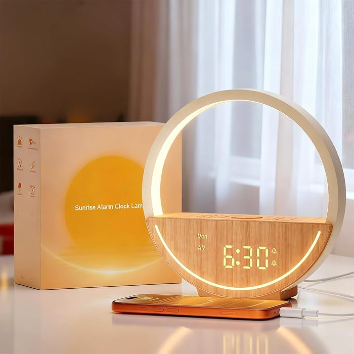Vivilumens Wake Up Light Sunrise Alarm Clock - White Noise Machine with 20 Soothing Sounds for Sl... | Amazon (US)