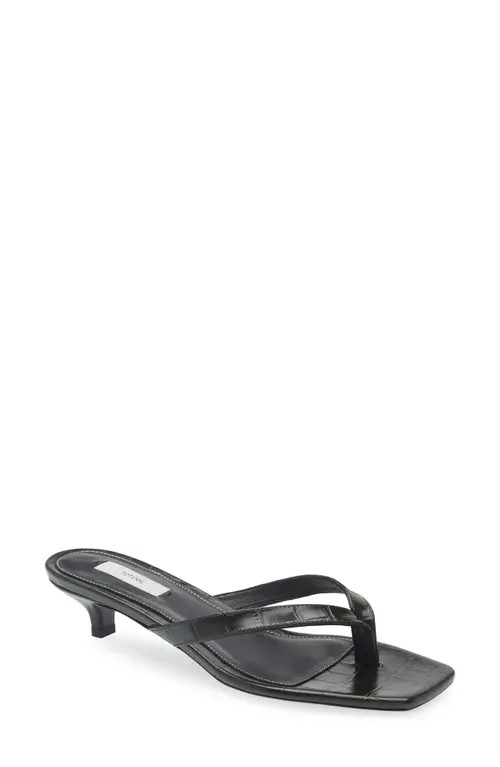 TOTEME Croc Embossed Kitten Heel Flip Flop in Green at Nordstrom, Size 38 | Nordstrom