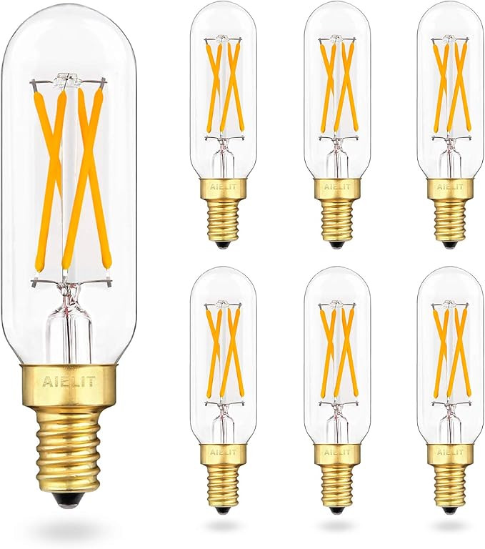 Dimmable T6 LED Bulb, AIELIT 40W T8/T25 Candelabra Light Bulbs 2700K Warm White, 400LM, Clear 4 W... | Amazon (US)