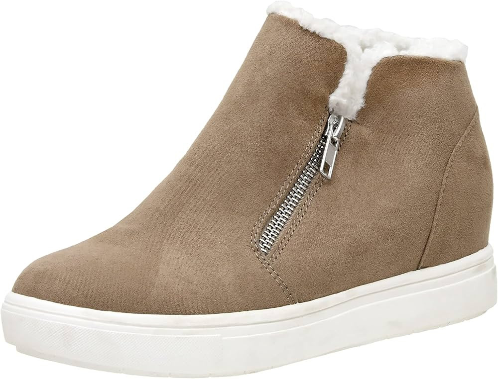 CUSHIONAIRE Women's Heaven Hidden Wedge Faux Shearling Sneaker +Memory Foam | Amazon (US)