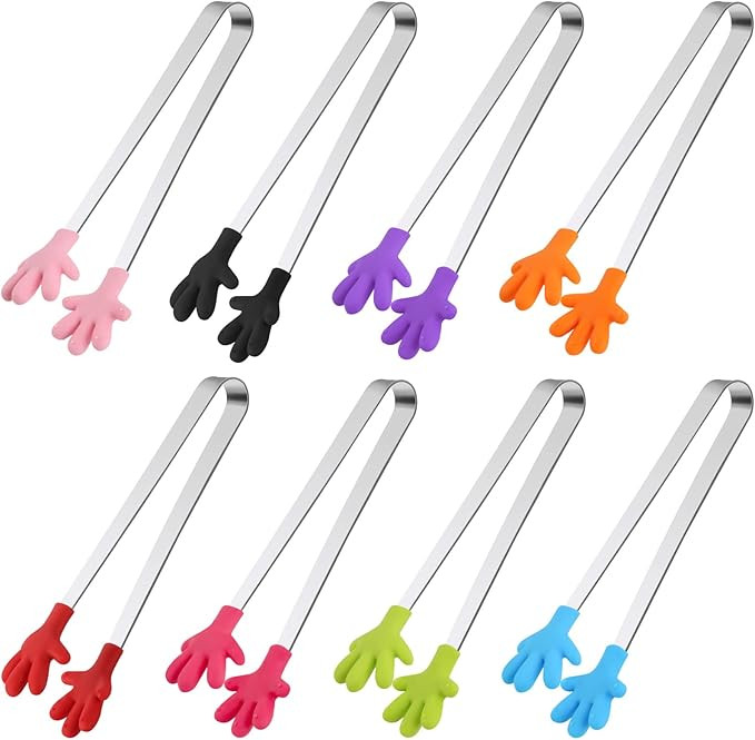 Shindel Silicone Mini Tongs, 8PCS Kids Tongs Cooking Tongs, Kitchen Gadgets | Amazon (US)
