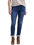 Democracy Women's Petite Ab Solution Girlfriend, Blue Distressed, 10P at Amazon Women's Jeans sto... | Amazon (US)