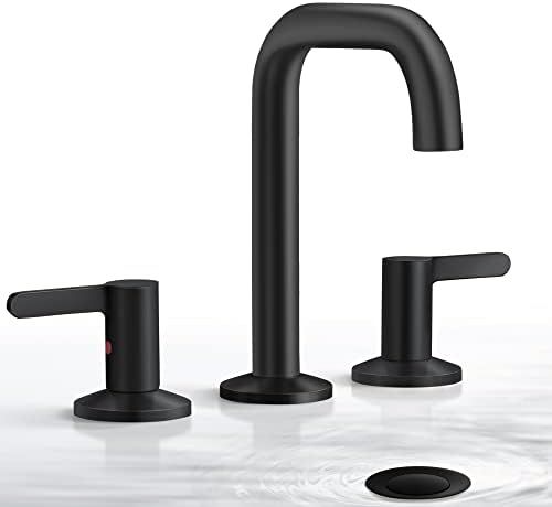 ARRISEA Bathroom Faucets Black Bathroom Faucet for Sink 3 Hole with Pop Up Drain, 2 Handle 8 Inch... | Amazon (US)