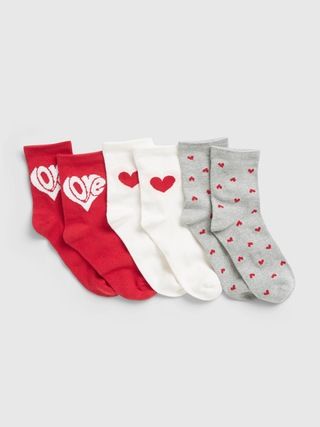 Kids Heart Print Socks (3-Pack) | Gap (CA)