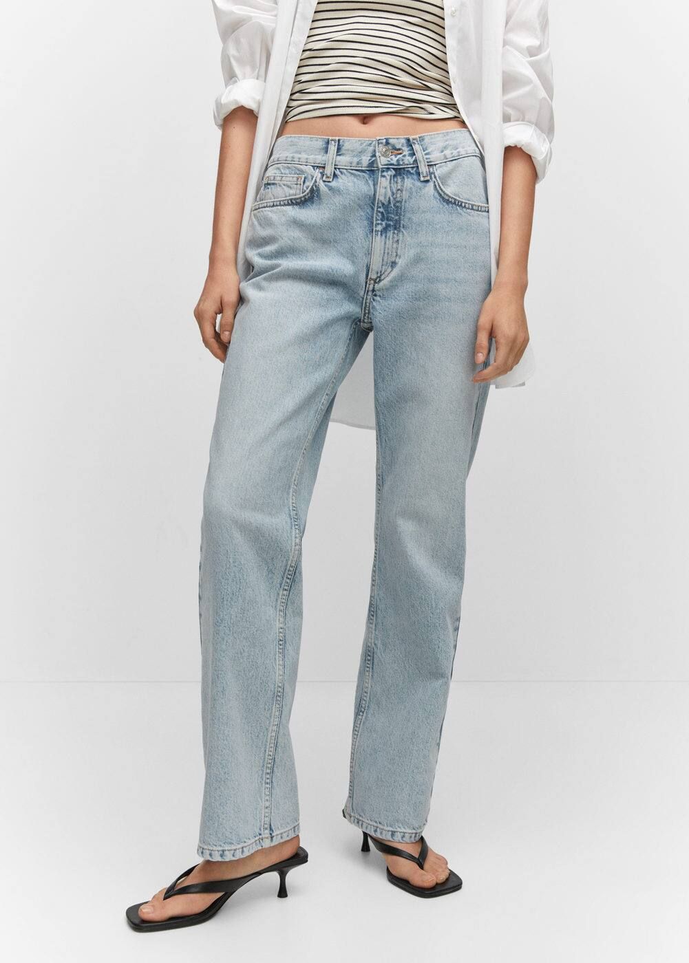 Gerade jeans mit mittlerem bund -  Damen | Mango Deutschland | MANGO (DE)