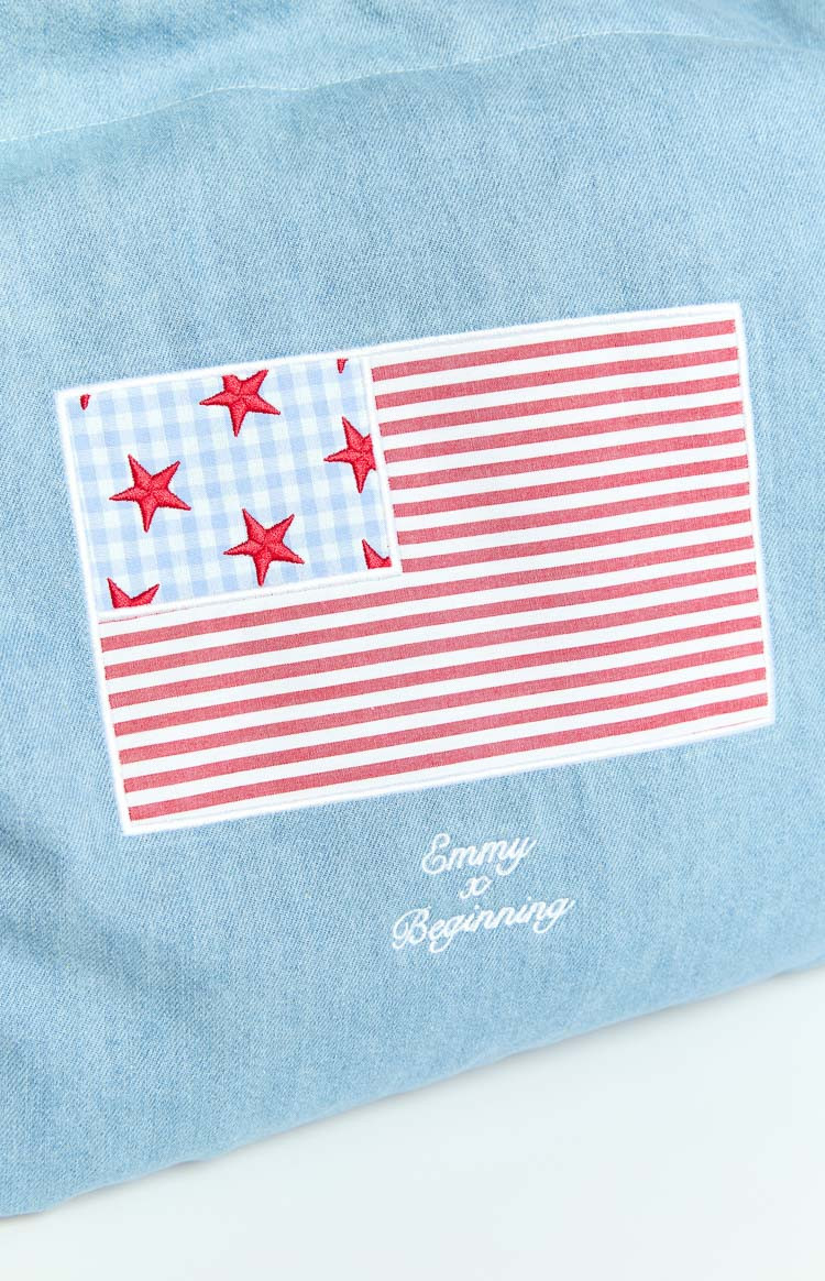Beginning Washed Denim USA Tote Bag | Beginning Boutique (US)