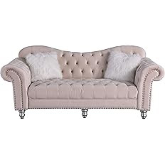 Morden Fort Luxury Classic America Chesterfield Tufted Camel Back Armchair Living Room Sofa, Beig... | Amazon (US)